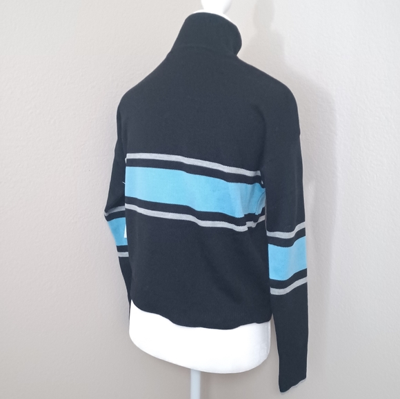 NWT BP. Nordstrom Women's Mock Neck Sweater 1/4 Zip Striped Y2K - Picture 6 of 11